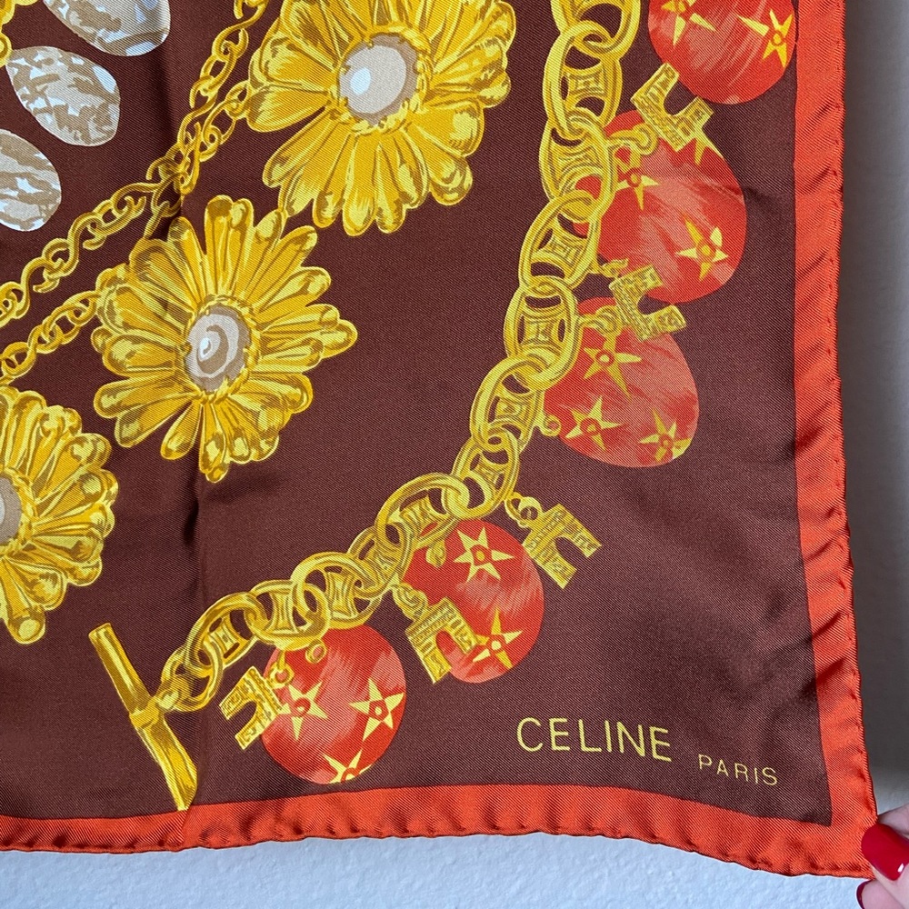 Celine silk scarf, jewelry motif - Picture 3 of 5